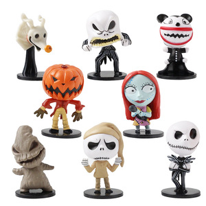 8 PCS/SET The Nightmare Before Christmas Figurines New Cross-border Halloween <span class=keywords><strong>Shrek</strong></span> Pumpkin Christmas Car Decoration Ornaments. - Product Image 1