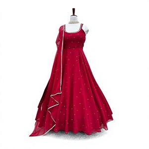 Costume Anarkali moderne en faux georgette, micro-coton, pour mariage pakistanais, tenue de soirée, salwar kameez - Product Image 1