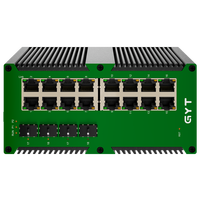 Switch de gestión industrial redundante POE de grado industrial con 16 puertos Gigabit Ethernet y 4 puertos SFP para montaje en carril DIN