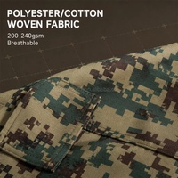 Uniforme tactique BDU en camouflage numérique côtier, polyester et coton, pour entraînement tactique, personnalisable OEM CE ISO