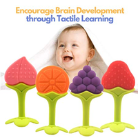Ensemble de fruits en Silicone sans BPA, bouche pour bébés et enfants, jouets écrasables, anneaux de dentition pour les tout-petits