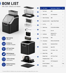 High Capacity <b>Countertop</b> <b>Ice</b> <b>Maker</b> Machine 25KG Daily Production Cube <b>Ice</b> <b>Maker</b> with Smart Control for Restaurant Hotel Home - Product Image 6