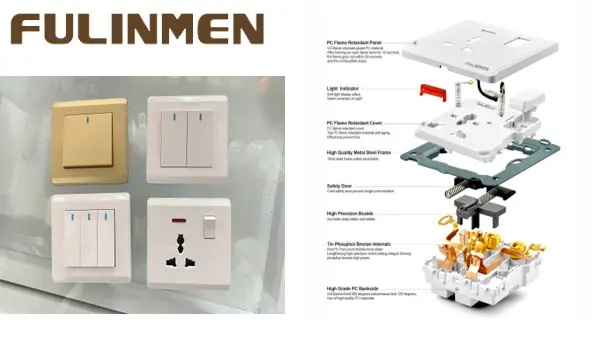 25 년 No.1 벽 스위치 FULINMEN 제조 뜨거운 판매 16A 250V 1 갱 3 핀 MF 소켓 범용 벽 소켓 및 스위치