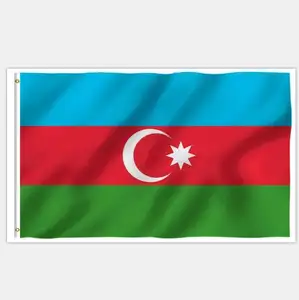 Bandera de azerbayan, 100% poliéster, 3x5 pies