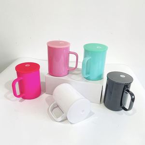 Mug en verre vierge multicolore de 17 oz pour sublimation, avec couvercles et pailles en PP colorés, pour impression par transfert thermique par sublimation - Product Image 2