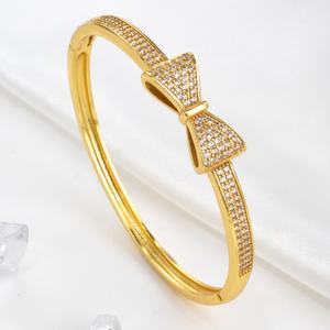 New Design Trendy 14K Gold Plated Brass Zircon <b>Cuff</b> <b>Bracelet</b> for Women Gift - Product Image 1