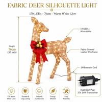 Oferta Especial: Set Familiar de Renos Navideños Iluminados para Jardín Exterior con Luces LED, Estacas y Bridas