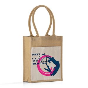 Sac fourre-tout en toile de jute personnalisé pour l'extérieur, petit format, avec zone d'impression facile, imperméable, pour transporter des aliments - Product Image 3