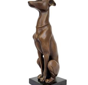 Escultura de galgo hecha a mano Figura de perro de jardín de gran tamaño Pieza de exhibición y estatua con base en precio al por mayor - Product Image 5