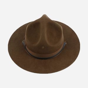 R112 Classical 100% <b>Wool</b> Top Hat Large Brim Fashion US <b>Marine</b> Corps Instructor Jazz Cap Party Four Seasons - Product Image 2