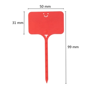 Etichette per Piante Impermeabili in Plastica a Forma di T con Faccina Sorridente 50*99mm, Targhette Riutilizzabili per Fiori in Vaso e Verdure - Product Image 2