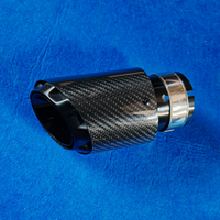 Punta de escape de triple capa de fibra de carbono de 3,5 pulgadas, extremo de silenciador de tubo de cola modificado Universal para coches de rendimiento
