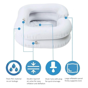 Cuenco de champú portátil plegable <span class=keywords><strong>para</strong></span> pacientes lesionados, grifos de baño y ducha, lavabo inflable <span class=keywords><strong>para</strong></span> el cabello, pelucas de cabello humano blanco - Product Image 4