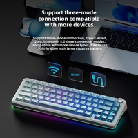 Weikav WK68 Tri-Mode Mechanical RGB Backlight Hot Swap Gasket PBT Keycaps Mechanical Gaming Keyboard