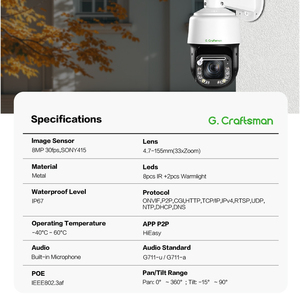 Caméra IP POE de sécurité CCTV GR-PM3X33D-M8S 8MP 4K PTZ avec sirène intégrée, audio bidirectionnel, suivi automatique à <span class=keywords><strong>360</strong></span> degrés, zoom optique 33X - Product Image 2