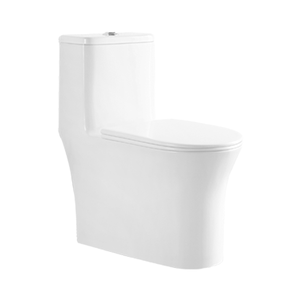 Modern <strong>Round</strong> Design One Piece WC Toilet Dual-Flush Ceramic Water <strong>Closet</strong> with S-Trap Drainage Pattern - Product Image 4