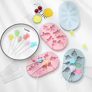 Modern minimalist Silicone Cartoon Lollipop Mold Food Grade Silicone Easy to Clean Baking Mold Candy Chocolate Making Tools