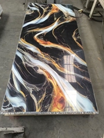 Panneau flexible en marbre brillant poli UV panneau en marbre pvc panneau mural élégant panneau intérieur en pvc pour mur en vente