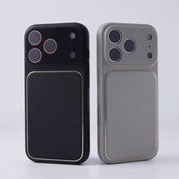 Étui de téléphone magnétique en cuir de haute qualité pour iPhone 17 12 13 14 15 16 Pro Max 17 Air avec film de protection d'objectif en verre, coque rigide antichoc