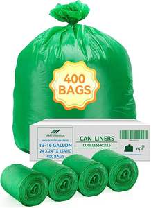 13-16 Gallon, 15 Microns, 24x24 Inches,Green Trash <b>Garbage</b> Bags,China Factory Price - Product Image 2