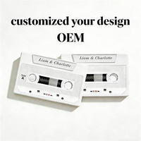Cassettes audio personnalisées avec logo, 60s/300s, carte de vœux sonore personnalisable pour anniversaire, fête des mères, Noël