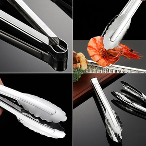 Pinces à aliments en acier inoxydable, 2 pièces, ustensiles de cuisine résistants à la chaleur pour barbecue - Product Image 4