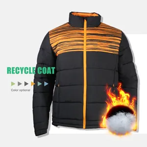 2023 Casacos ecológicos masculinos personalizados Sublimação de inverno Impressão Casacos Reciclado Puffer Jacket Homens Logotipo Personalizado