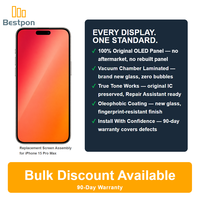 Remplacement pour écran OLED d'iPhone 15 Pro Max, assemblage remis à neuf avec verre remplaqué, panneau et circuit intégré d'origine, grade A