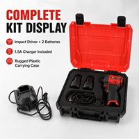 Kit de visseuse à chocs sans fil 16V, moteur sans balais 1/4 pouce, jeu de tournevis 160 Nm, kit d'outils électriques avec 2 batteries