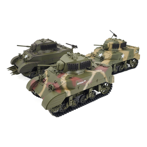COOLBANK Modèle de <span class=keywords><strong>char</strong></span> léger Stuart M5A1 de l'armée américaine de la Seconde Guerre mondiale à l'échelle <span class=keywords><strong>1</strong></span>/16 avec canon en métal, modèle de <span class=keywords><strong>char</strong></span> RC pour le bricolage, les loisirs et les cadeaux, superbes jouets militaires M - Product Image 2
