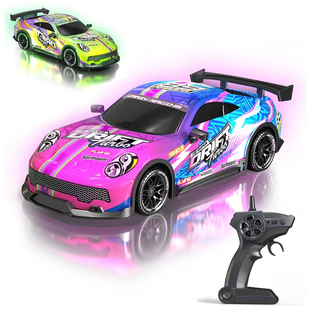 1:16 RC Drift Car 2.4G 5CH Remote Control Vehicle with LED Lights Drift Tires Speed Switch Brake Function Hobby RC Car Toys