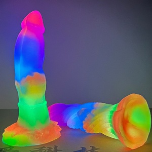 Wholesale 5 Inch Small Glow in Dark Kinky Anal Plug Soft Silicone Luminous <b>Dildo</b> Lighted Toy Fantasy <b>Dildo</b> Gift for Women - Product Image 5