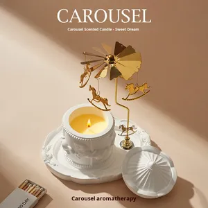 Velas Aromáticas de Cera de Soja al por Mayor, Velas Perfumadas de Lujo en Cilindro Tipo Carrusel, Regalo para Mujer, Yeso Único para el Día de San Valentín - Product Image 3