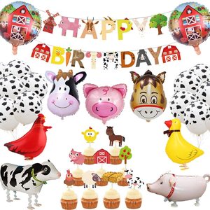 Simplee — bannière d'<span class=keywords><strong>anniversaire</strong></span> animaux de <span class=keywords><strong>la</strong></span> <span class=keywords><strong>ferme</strong></span>, 29 pièces, décoration pour <span class=keywords><strong>anniversaire</strong></span> animaux de <span class=keywords><strong>la</strong></span> <span class=keywords><strong>ferme</strong></span>, ballons de vache - Product Image 1