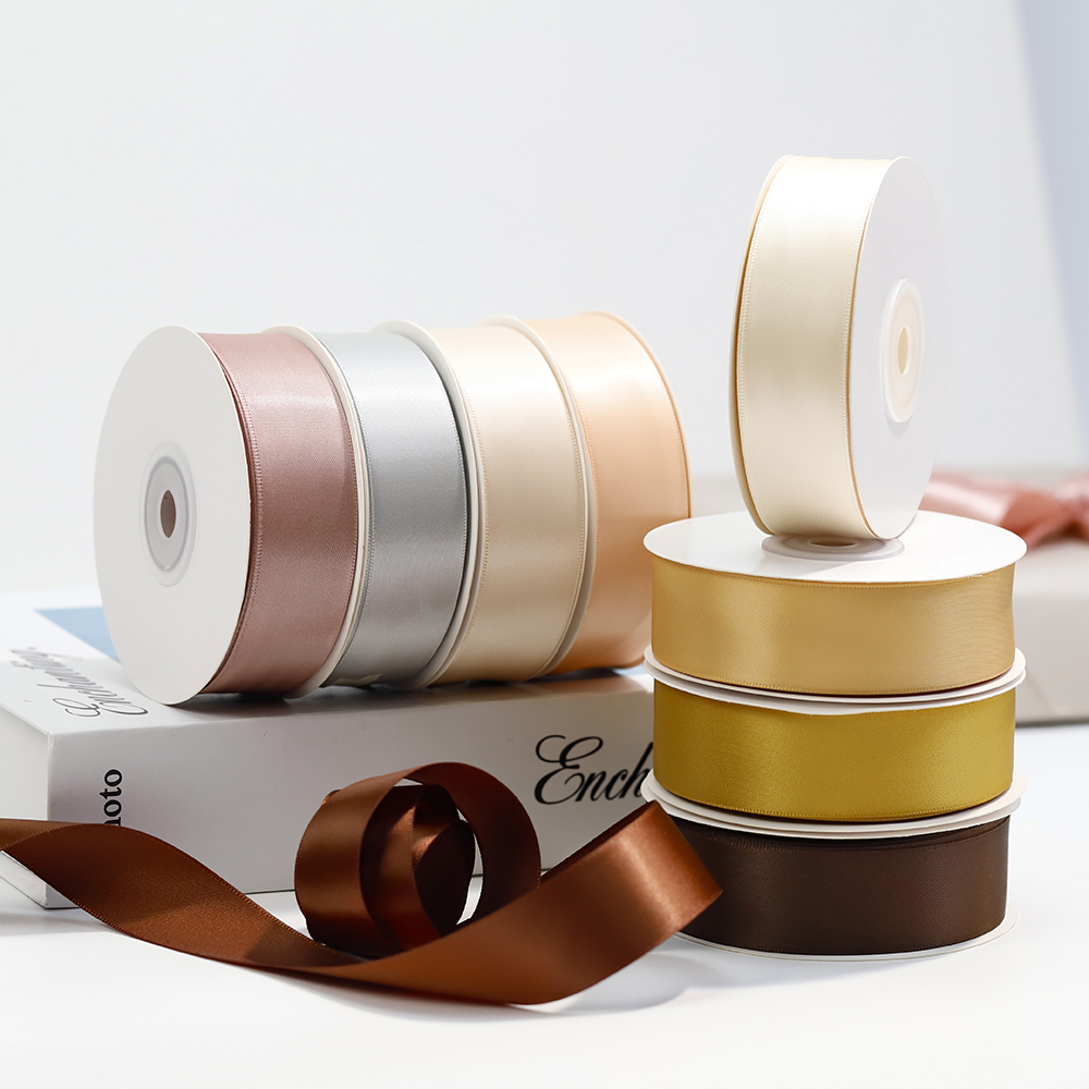 Factory 1.5 Inch 38mm Silk Ribbon Ivory Purple 100% Polyester Custom Double Sided Satin Ribbon
