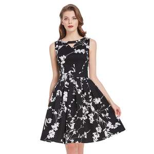 BP000941 BP abito da <span class=keywords><strong>donna</strong></span> senza maniche in cotone con scollo rotondo motivo floreale scavato <span class=keywords><strong>abiti</strong></span> Vintage - Product Image 1