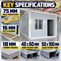 Maison conteneur en kit avec structure en acier modulaire préfabriquée pour bureau de chantier portable et hébergement de construction