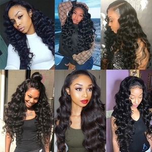 Perruques frontales en dentelle transparente HD pré-épilées 360, <span class=keywords><strong>cheveux</strong></span> humains brésiliens lisses et bouclés, avec <span class=keywords><strong>cheveux</strong></span> de bébé - Product Image 6