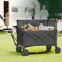 Chariot de camping et de courses pliable, surélevé, à quatre roues, réglable, respirant et durable, avec plateau en acier épaissi, OEM