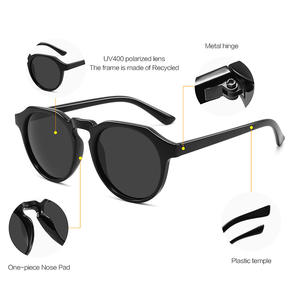 Gafas de Sol Polarizadas Unisex de Material Reciclado, Montura Negra, Lentes TAC, Protección UV400 para Pesca, Conducción y Actividades al Aire Libre - Product Image 4