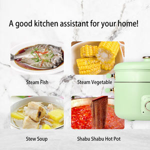 Olla caliente multifuncional Cocina de Vapor Eléctrica Electrodomésticos antiadherentes con tapa de vidrio templado - Product Image 3