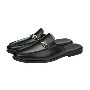 Nuevos Mules de Cuero Genuino con Soporte de Arco Sólido para Hombre, Diseño de Moda, Punta Puntiaguda, Mocasines Formales Sin Cordones 38-47 - Product Image 1