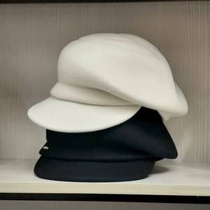 Mode élégant femmes dames 100% australie laine feutre béret gavroche chapeau lierre casquette femmes hiver <span class=keywords><strong>marin</strong></span> chapeaux avec feuille en relief - Product Image 2