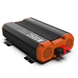 Perlindungan Tegangan Rendah 12V 24V 2500W Layar LCD Pure Sine Wave Inverter Mobil untuk Peralatan Rumah Tangga