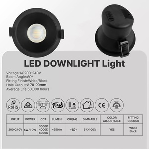 Plafonnier 8W SAA 3CCT ip44 étanche Anti-éblouissement encastré dimmableTrimless <span class=keywords><strong>Spot</strong></span> Down light Room Lights COB LED Downlight lampe - Product Image 6