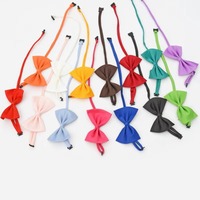 Vente en gros de nœuds papillon personnalisés pour chiens, colliers pour chiens, accessoires floraux, fournitures de décoration, couleur unie