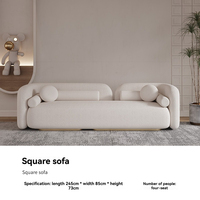 Sofá Combinado Nórdico para Recepción, Sofá Sherpa, Estilo Minimalista, Muebles Personalizados para Sala de Estar, Tela Blanca, Esponja, Apartamento