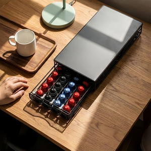 Organisateur de capsules de café réglable de type tiroir, <span class=keywords><strong>support</strong></span> de bureau en fer anti-poussière - <span class=keywords><strong>Support</strong></span> pour machine à café compatible K-Cup, <span class=keywords><strong>Dolce</strong></span> <span class=keywords><strong>Gusto</strong></span> - Product Image 2