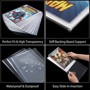 JIN OU Lot de 100 pochettes et cartes pour bandes dessinées, couleur argent, Modern Age 42 PT. Planches de support épaisses et sacs en Mylar refermables - Product Image 4