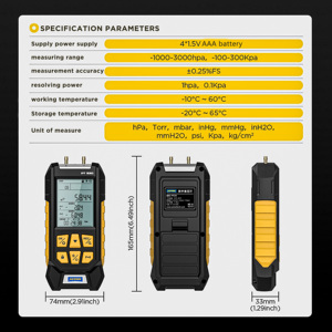 Autool PT530 kỹ thuật số áp kế đo 5V Tiếng Anh Pin Tester các biện pháp tích cực tiêu cực 100-300 <span class=keywords><strong>kPa</strong></span> áp suất khí - Product Image 2